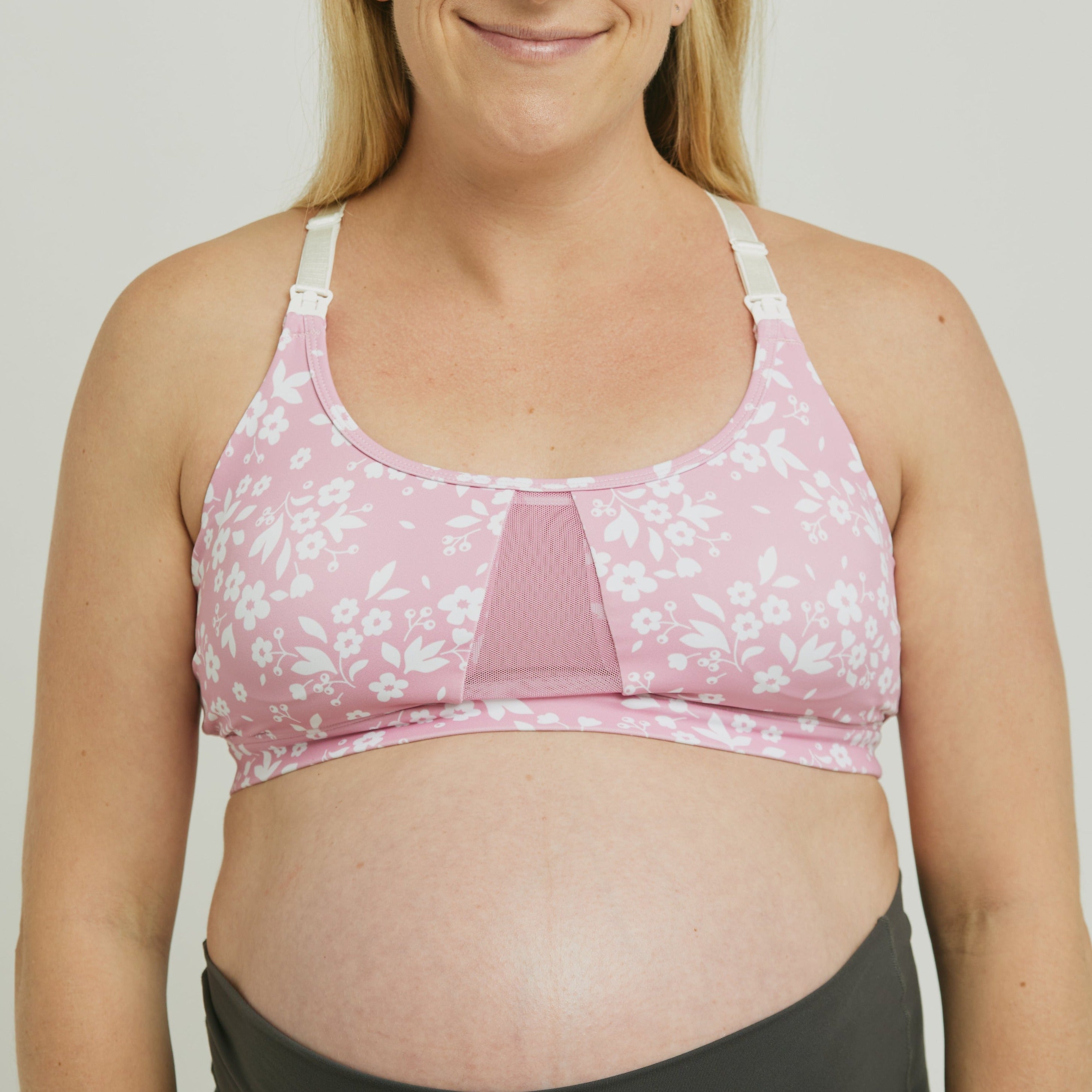 The Super Set Nursing Bra | Maternity Sports Bra | Blush Floral |  BoMaternity